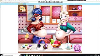 Pregnant Elsa and Ladybug