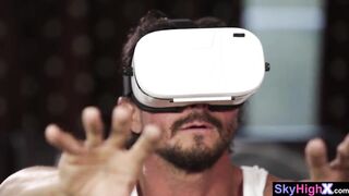 Horny stepdad enjoyed in a real VR sex with a stepdaughter