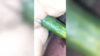 Cucumber squirting orgasm
