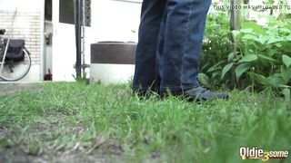 Hardcore old and young action with two teens fucking grandpa