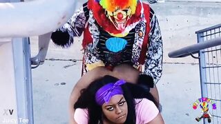 Juicy Tee Gets Fucked by Gibby The Clown on A Busy Highway During Rush Hour