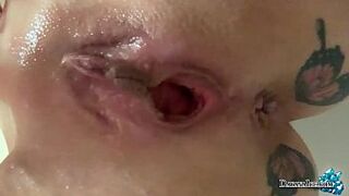 Babe Shows Pussy Closeup Immediately After Sex - All In Cum