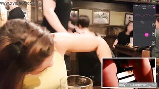 Public orgasm in a pub with the lovense lush | Western guy & Mia Natalia Video