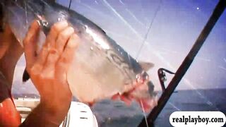 Babes snowboarding and deep sea fishing while all naked