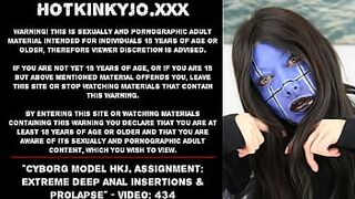Cyborg model HKJ. Assignment: Extreme deep anal insertions & prolapse