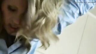 Step-step mom and daughter take turns on Washing Machine