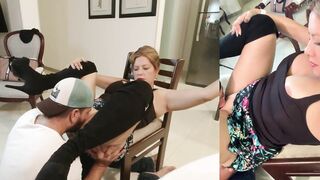 MY HUSBAND CALLED ME ON MOBILE WHILE MY LOVER SAVES MY PUSSY