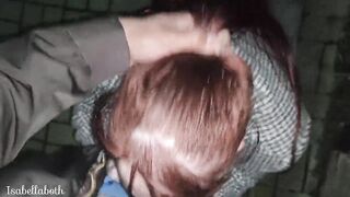 Redhead lady swallows for free