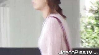 Super hot Japan babes piss in secret public places