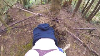 Big juicy ass teasing and fucked in the woods