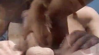 An outdoor threesome with a big cock and two horny lesbians