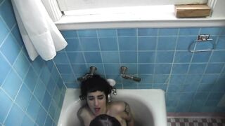 Sandy and Arabelle lesbians get horny in the bathtub