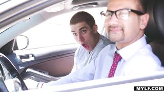 Busty-Milf Takes a Ride On a Young Stud