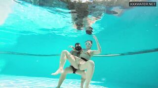 Group sex underwater with Eva Sasalka