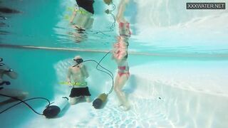 Group sex underwater with Eva Sasalka