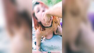 YOUNG REDHEAD GETS HER MILKING TITS PUNISHED IN PUBLIC
