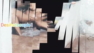 Desi Indian village wife bathing and urinating