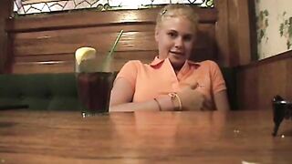 Little Summer Secretly Finger her pussy at the resto