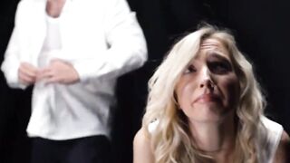 Young girl face fucked while upside down.