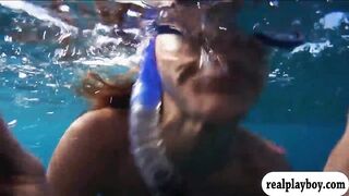 Badass babes spear fishing while naked and visit the crocs