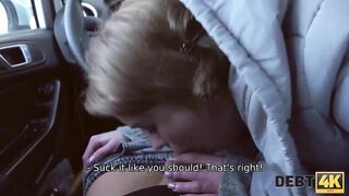 Debt4k. Petite babe Calibri Angel fucks to make her sweet tits bigger