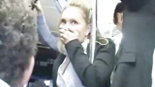 Cute girl fingered in public bus