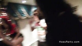 Group of babes fuck two guys at party