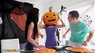 MILF Tia Cyrus Got Her Head Stuck In A Pumpkin. You Know What Happens Next! Hahaha