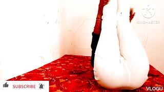 Indian sister yoga class and brother watch and make him Film