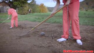 Restrained bondage sub fucked by black master