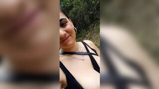 Hot girl on her bike gets horny with her dildo fucks herself and cums