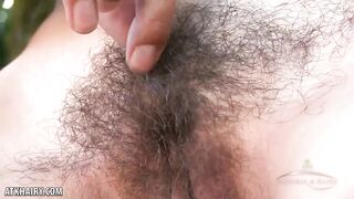 Aislynn swings her hairy pussy open for you