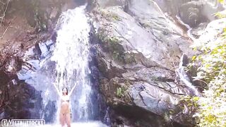 Tiny Brunette Posing Naked in the Forest - Sweetbuttocks