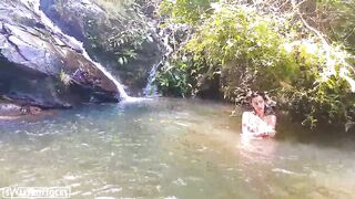 Tiny Brunette Posing Naked in the Forest - Sweetbuttocks