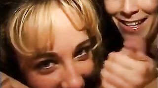 Sluts sucking cock and eating cum