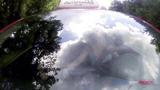 Outdoor anal with his driving school student