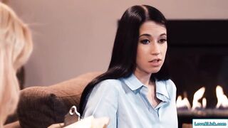 Busty doctor seduces lesbian patient