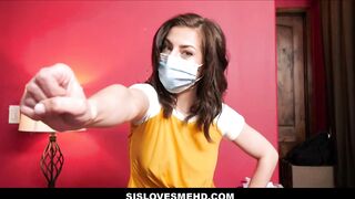 Teen Stepsister Spencer Bradley Pleasures Stepbrother While StepParents Quarantine Them During Corona Virus POV