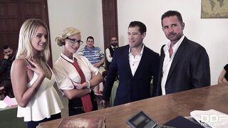 Court day ends with double penetration orgy feat. Aisha & Helena Valentine