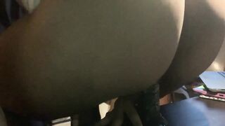 Ebony Slut Plays with Her Pussy at Work...