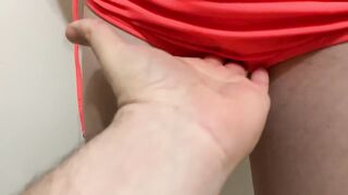 She had an urge, so she peed in her bikini bottoms in POV