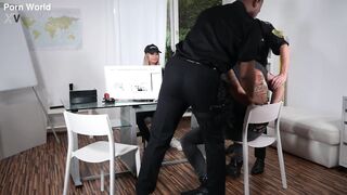Cops & Criminal Give Slutty Chief of Police Monika Fox Interracial Airtight DP GP2329