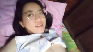 Asian girl stay alone at home 311