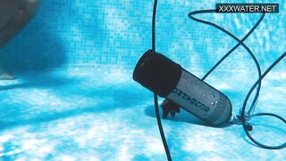 Hardcore swimming pool fucking big dick with Polina
