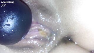 masturbating with homemade vibrator2!