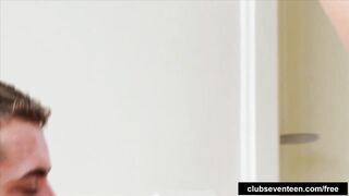 Glamour teen gets sexy feet licked