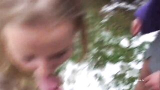 Two y. filmed in a POV blowjob scene