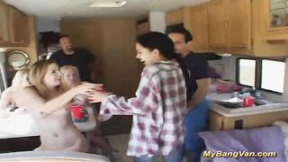 crazy girls in wild bangbus gangbang