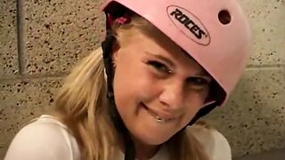 Cute blonde teen enjoys solo pleasure