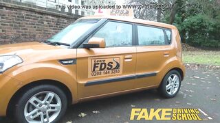 Fake Driving American Teen Creampied by British Instructor